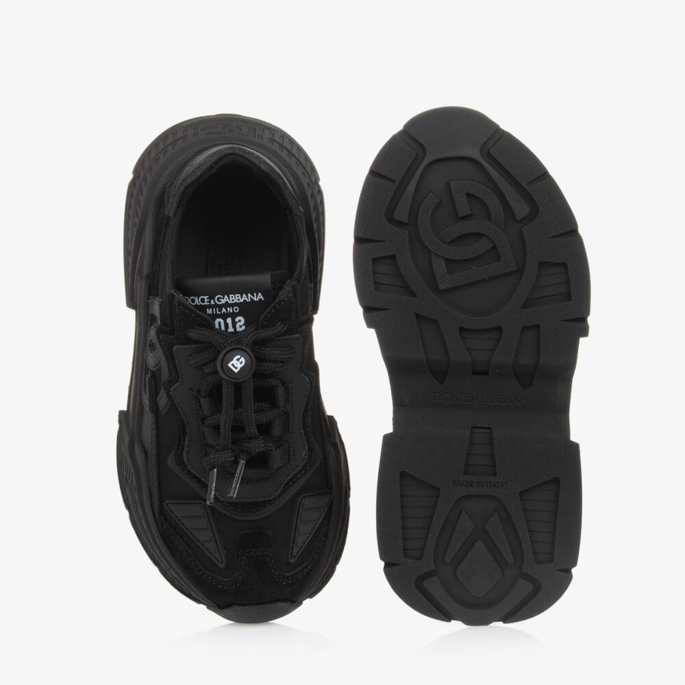 Dolce & Gabbana-Boys Black Logo Trainers | Childrensalon Outlet