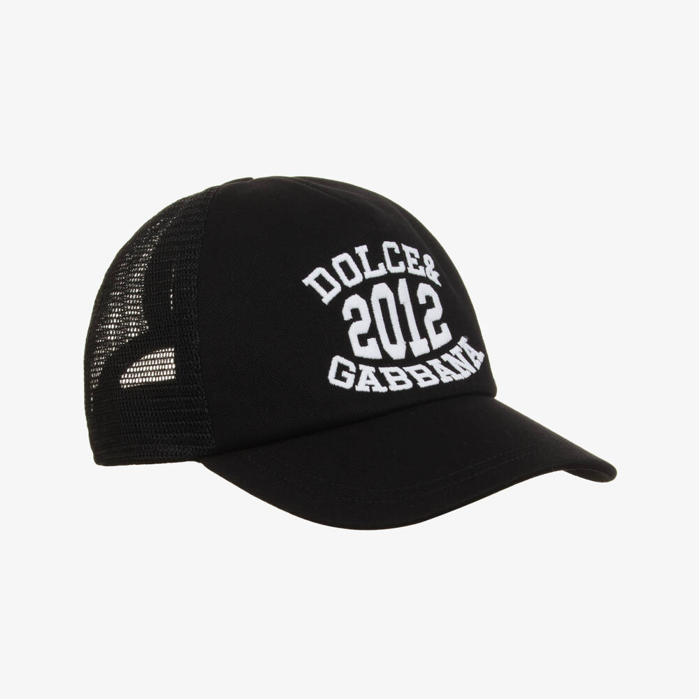 Dolce & Gabbana-Boys Black Mesh Twill Cap | Childrensalon Outlet