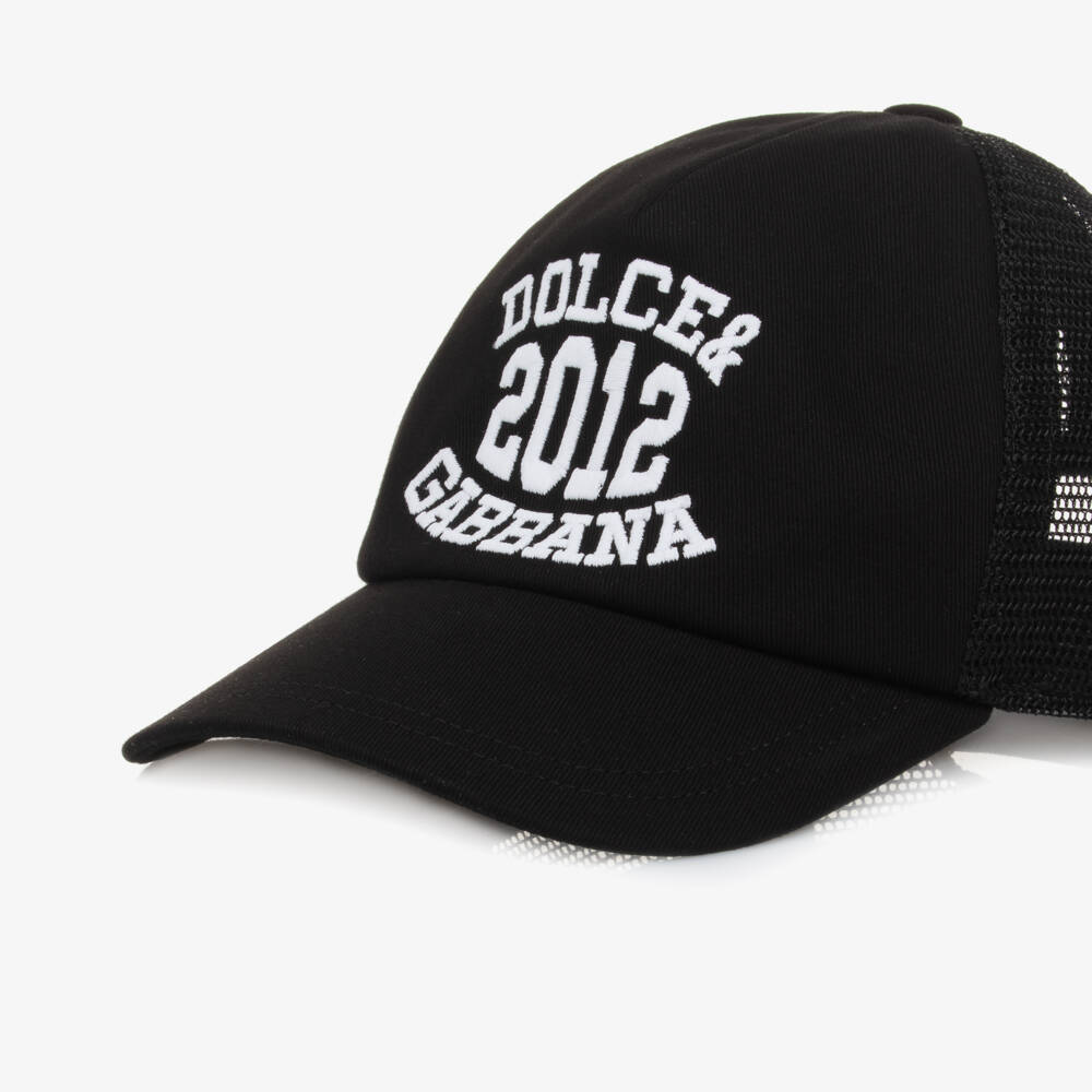 Dolce & Gabbana-Boys Black Mesh Twill Cap | Childrensalon Outlet