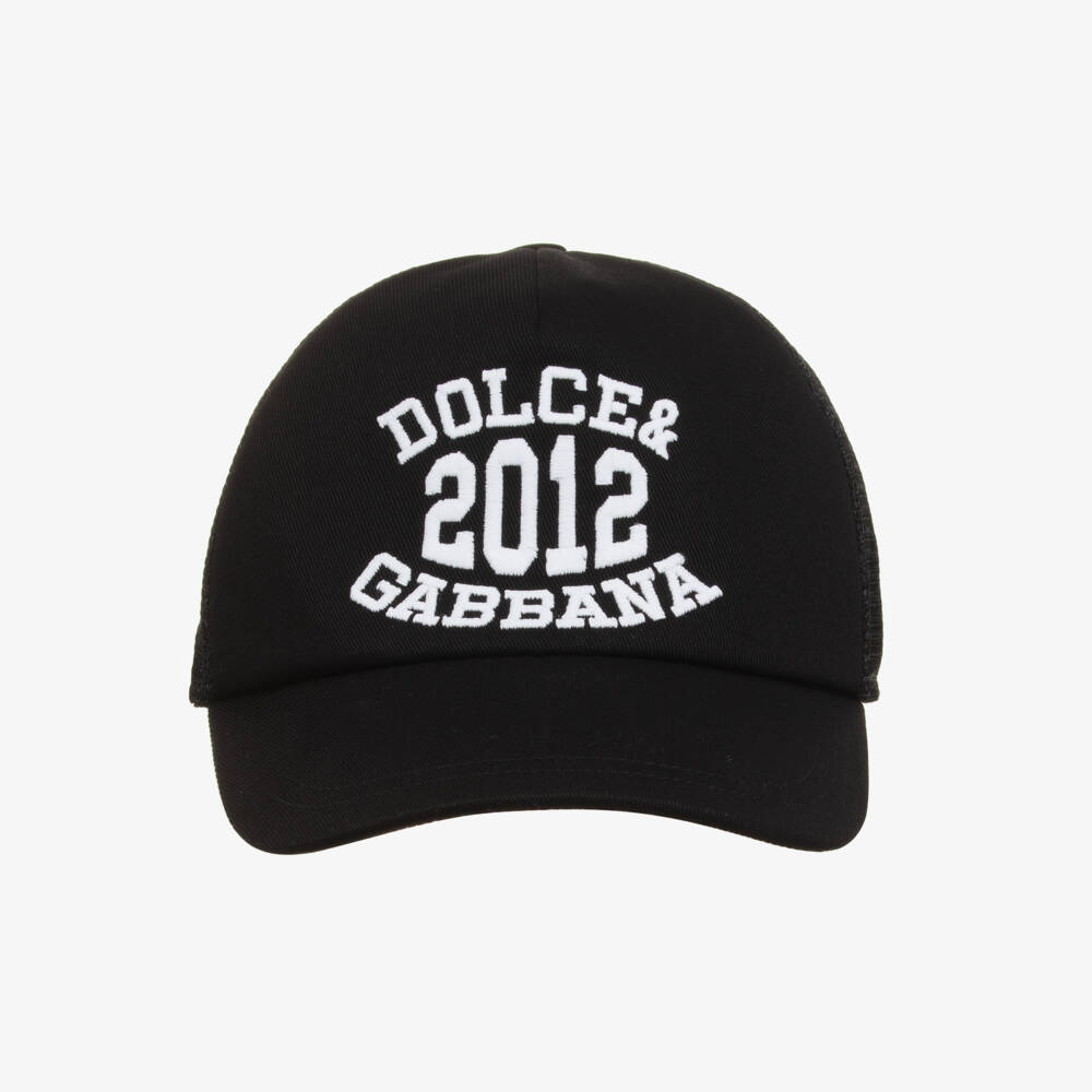 Dolce & Gabbana-Boys Black Mesh Twill Cap | Childrensalon Outlet