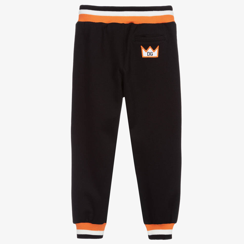 Dolce Gabbana Boys Black Orange Joggers