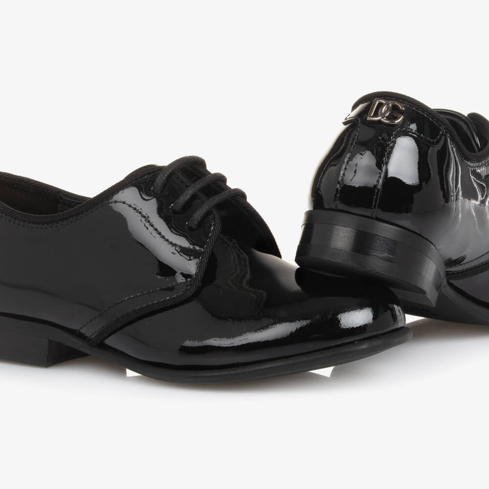 Dolce & Gabbana-Броги из черной лакированной кожи для мальчиков | Childrensalon Outlet
