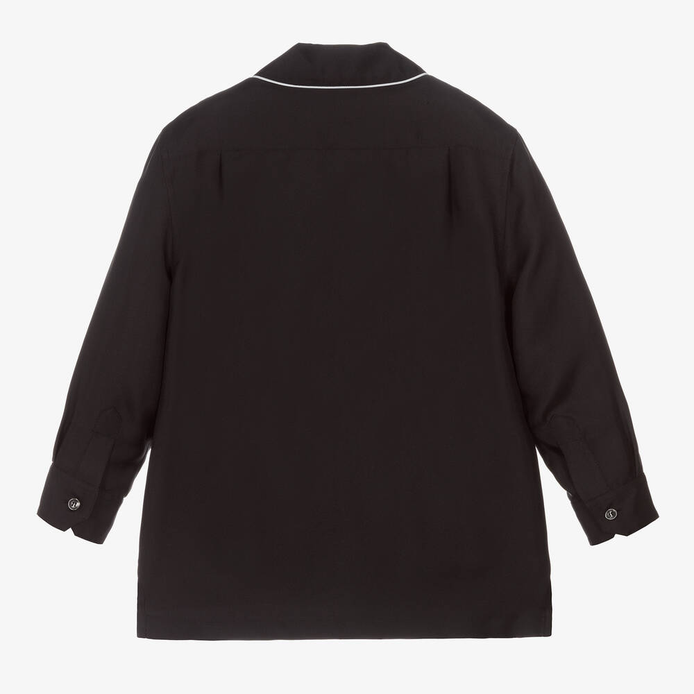 Dolce & Gabbana-Черная шелковая рубашка | Childrensalon Outlet