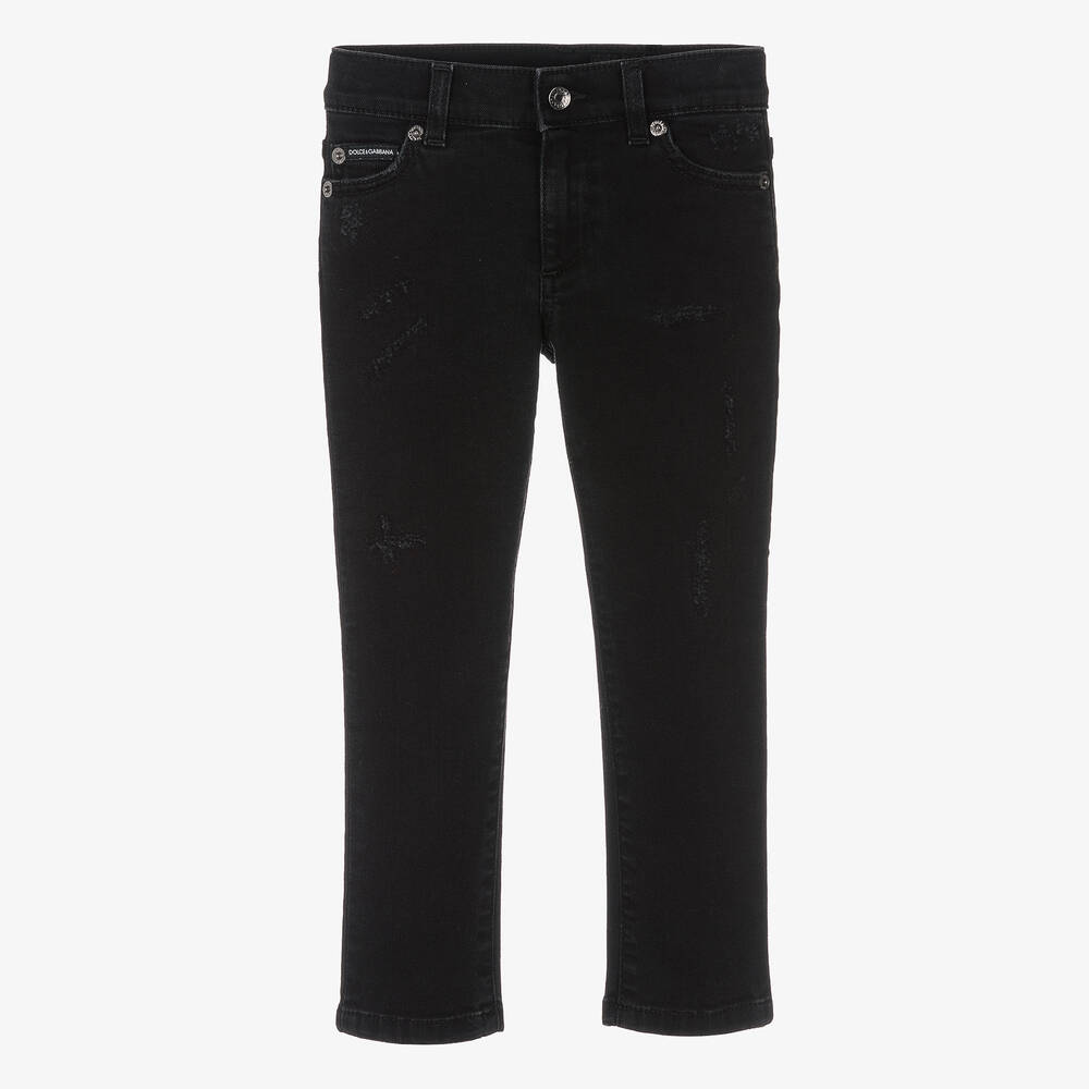 Dolce & Gabbana - Jean slim noir en denim garçon | Childrensalon