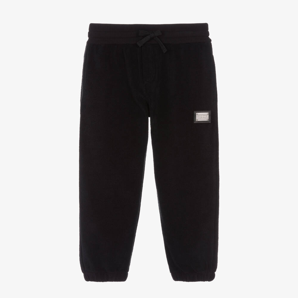 Dolce & Gabbana - Baumwollfrottee-Jogginghose schwarz | Childrensalon