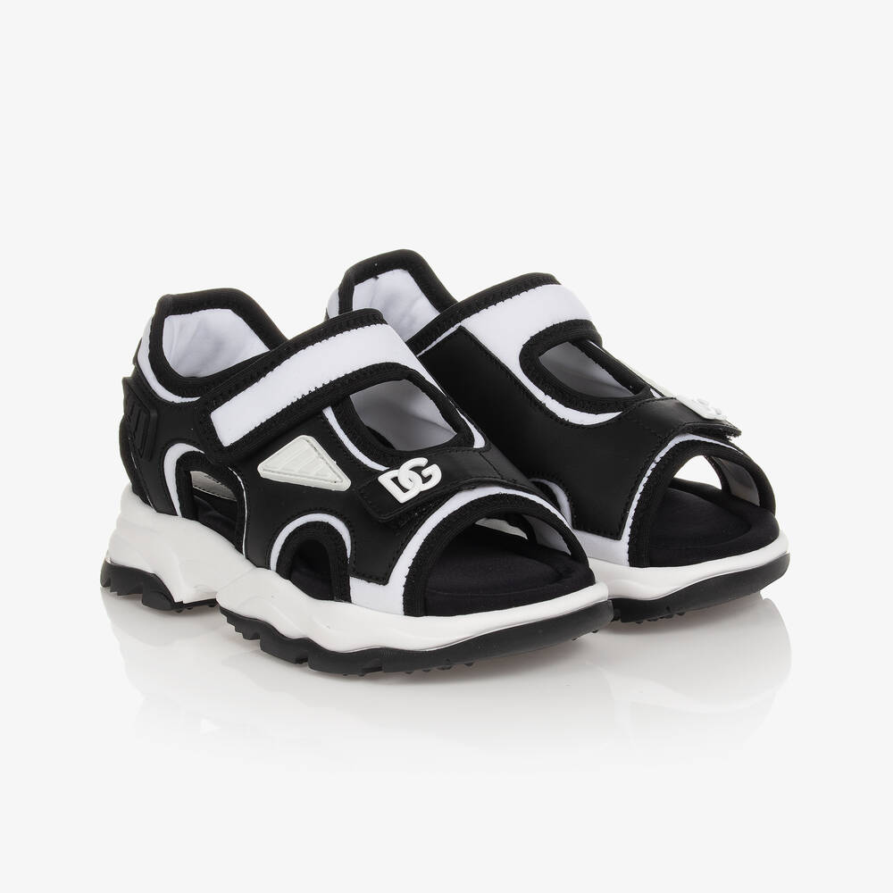 Dolce & Gabbana - DG Sandalen in Schwarz und Weiß | Childrensalon