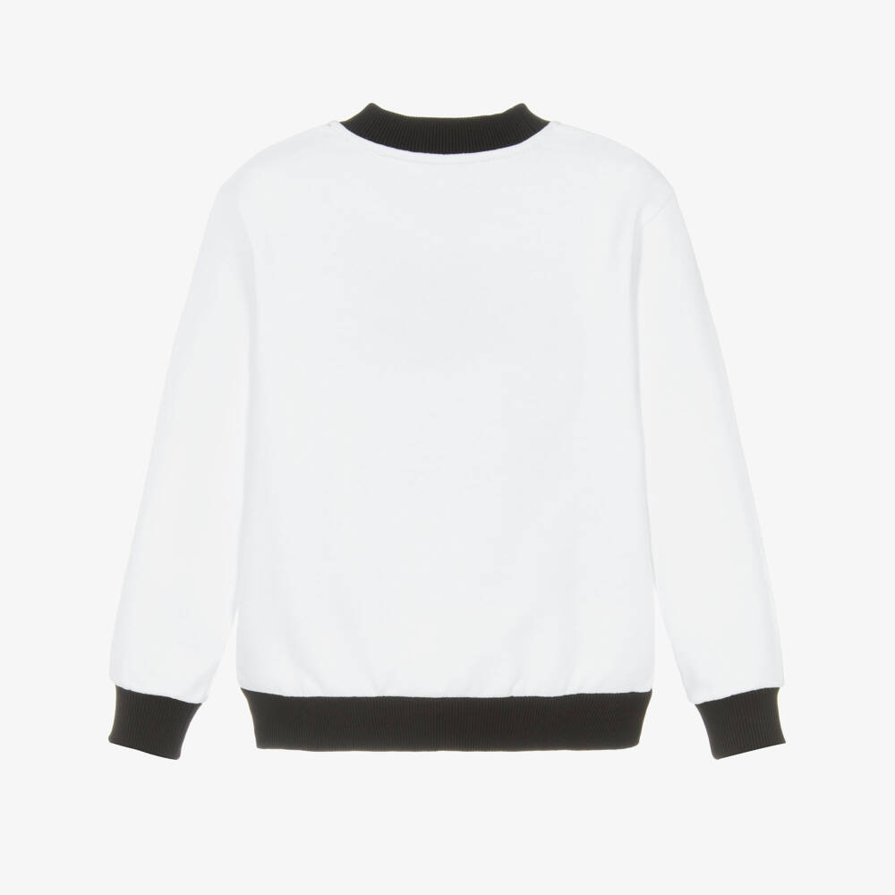 Dolce & Gabbana-Boys Black & White Majolica Embroidery Sweatshirt | Childrensalon Outlet