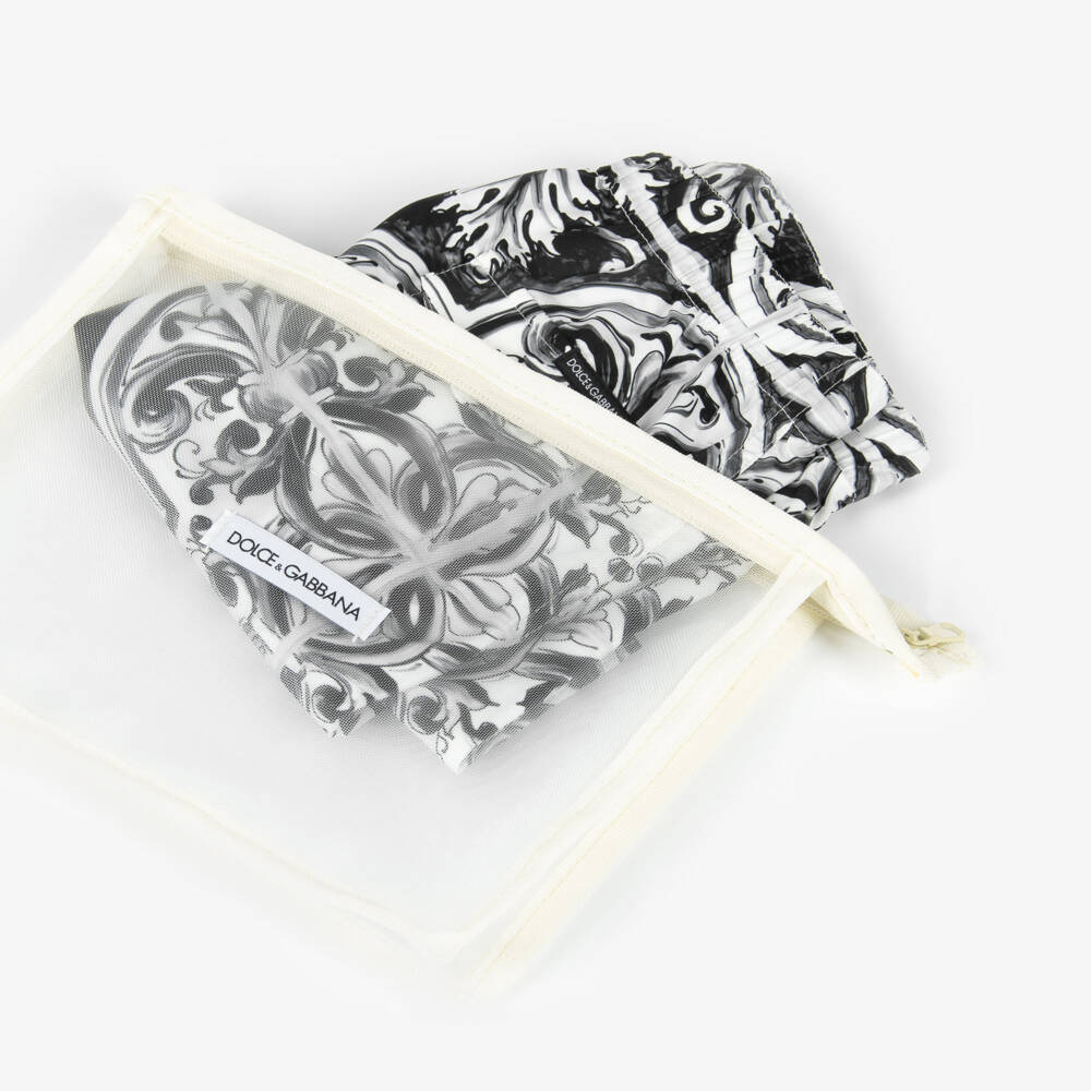 Dolce & Gabbana-شورت سباحة بنقشة ماجوليكا للأولاد | Childrensalon Outlet