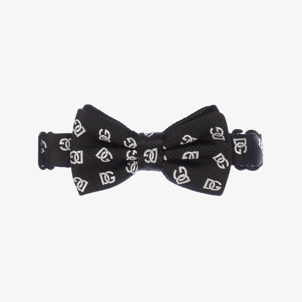 Dolce & Gabbana - Boys Black & White Silk Bow Tie | Childrensalon