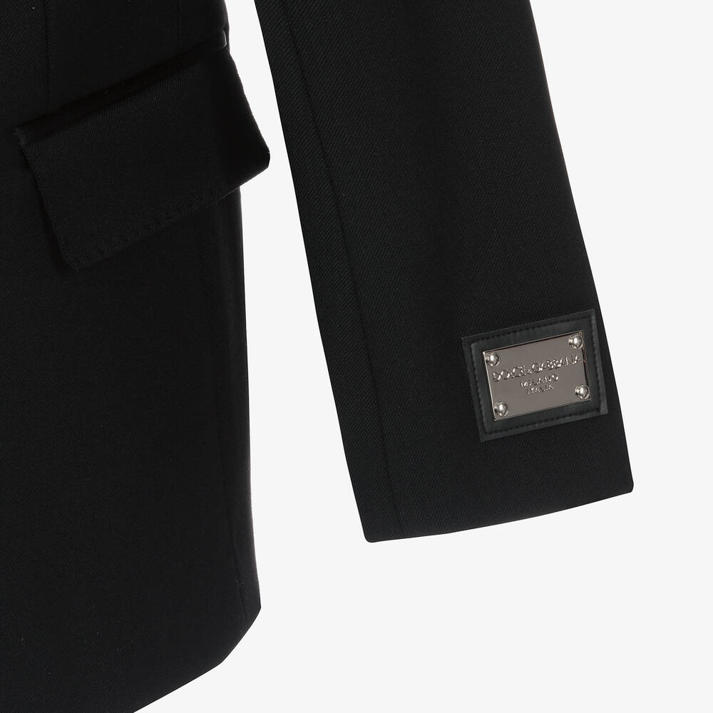  دولتشي آند غابانا-جاكيت تاكسيدو صوف وحرير لون أسود للأولاد | Childrensalon Outlet