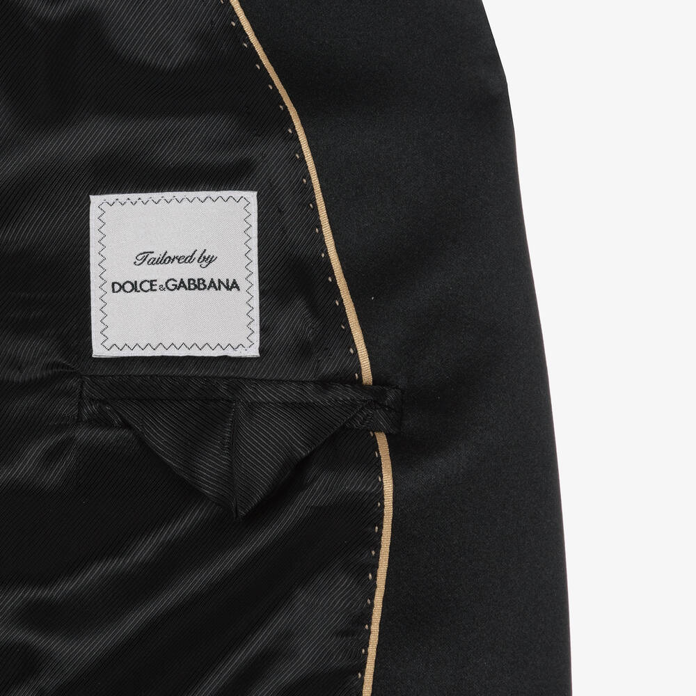  دولتشي آند غابانا-جاكيت تاكسيدو صوف وحرير لون أسود للأولاد | Childrensalon Outlet