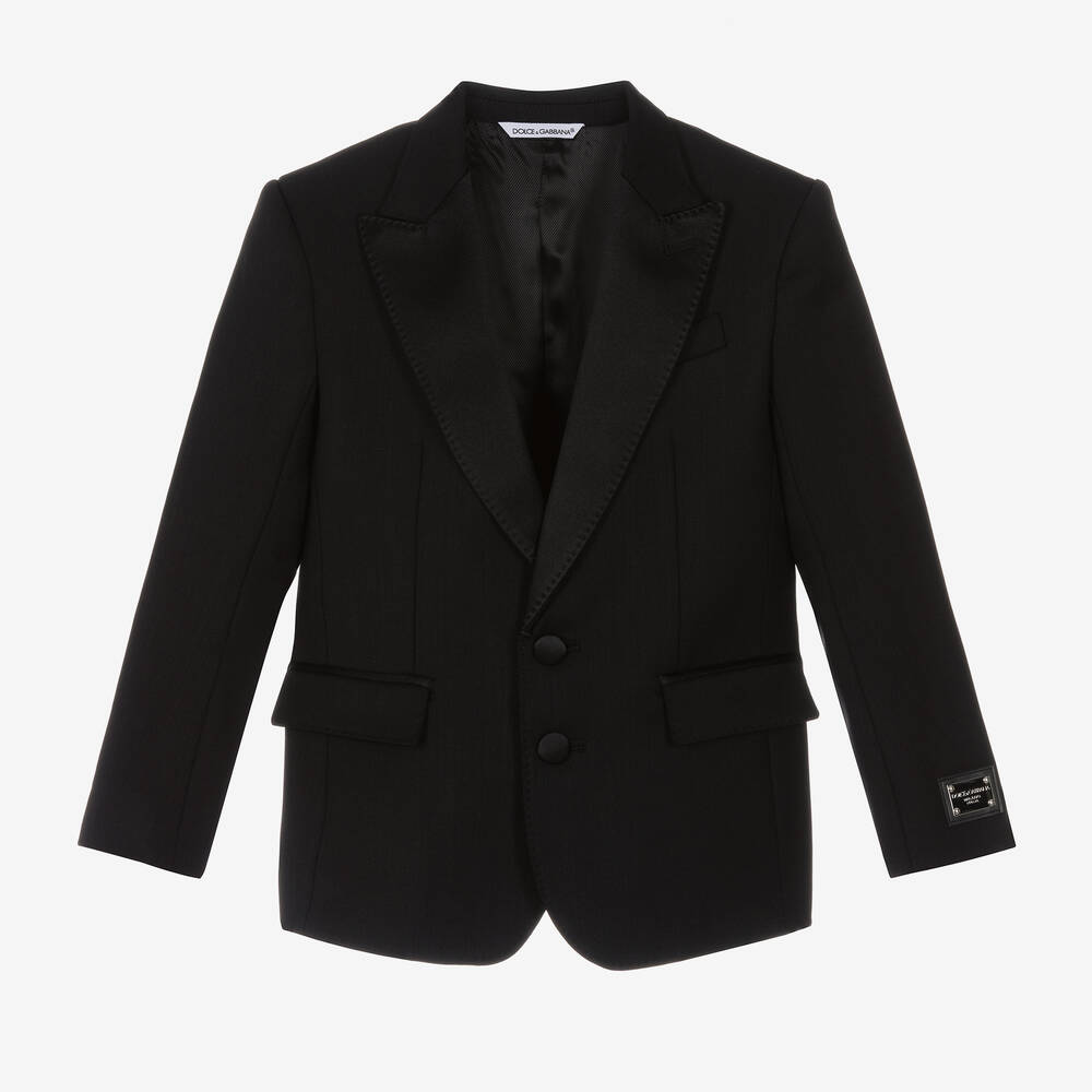 Dolce & Gabbana - Boys Black Wool Tuxedo Jacket | Childrensalon