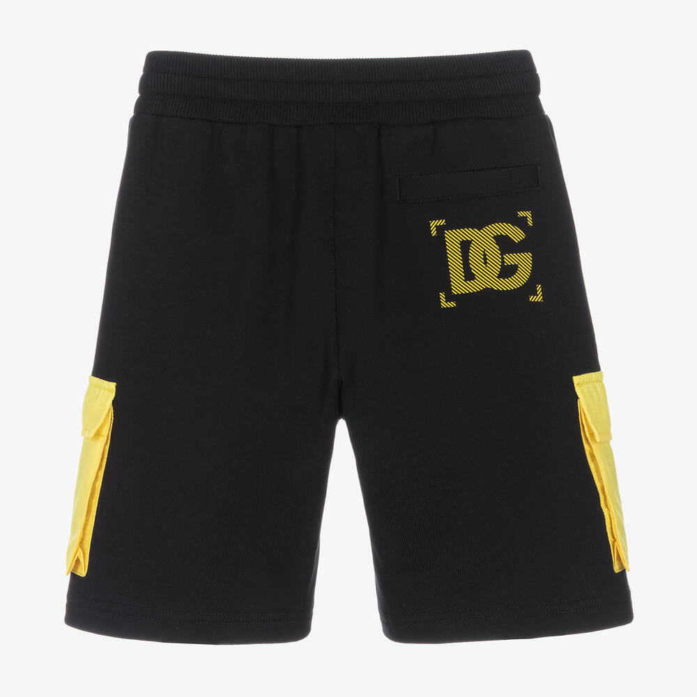 Dolce & Gabbana-Boys Black & Yellow Logo Shorts | Childrensalon Outlet