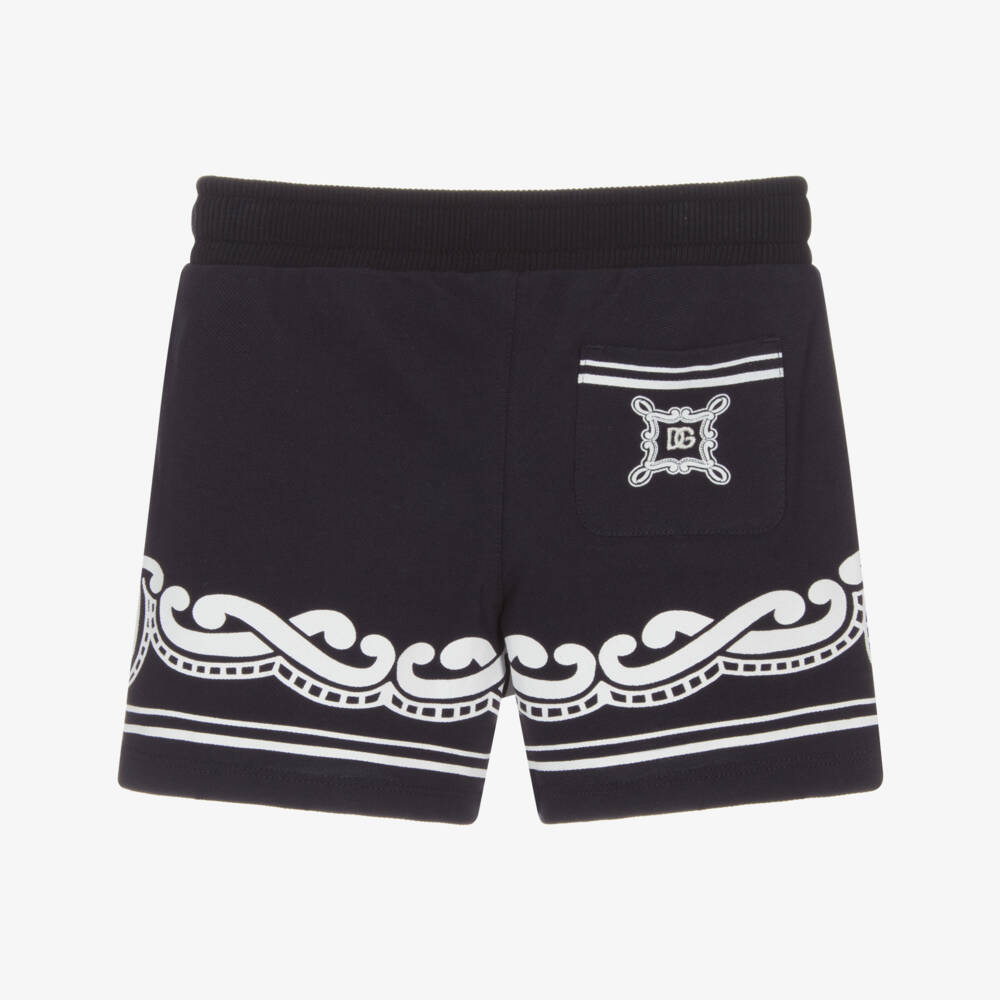 Dolce & Gabbana-Boys Blue Bandana Cotton Shorts | Childrensalon Outlet