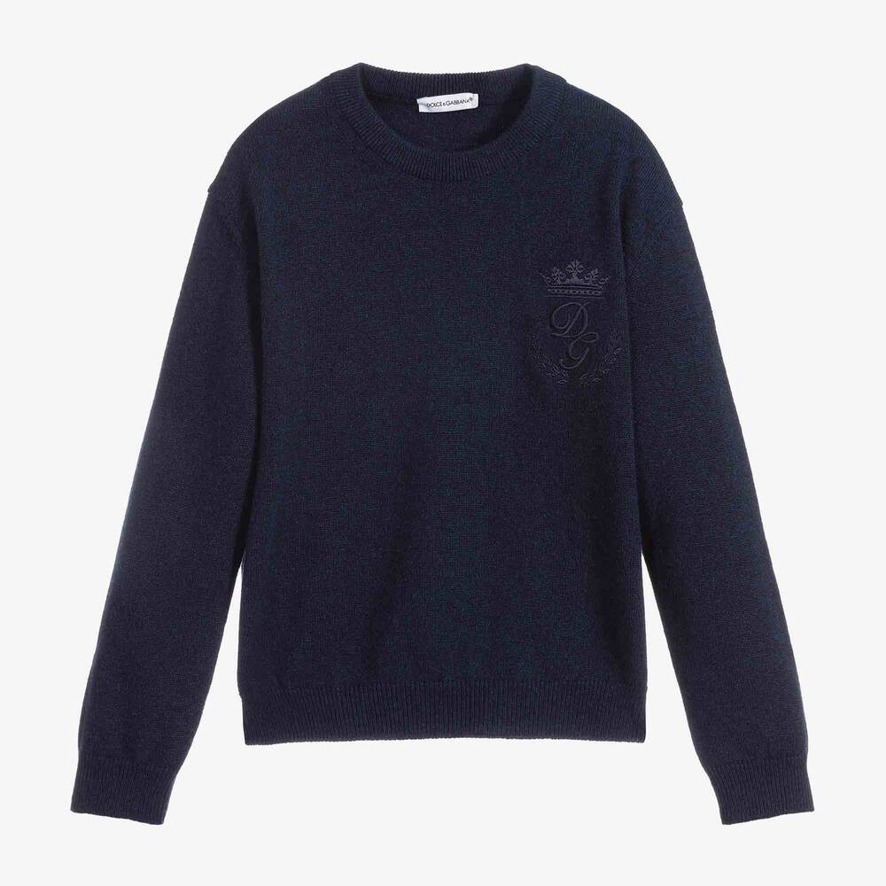 Dolce & Gabbana - Синий кашемировый свитер для мальчиков | Childrensalon