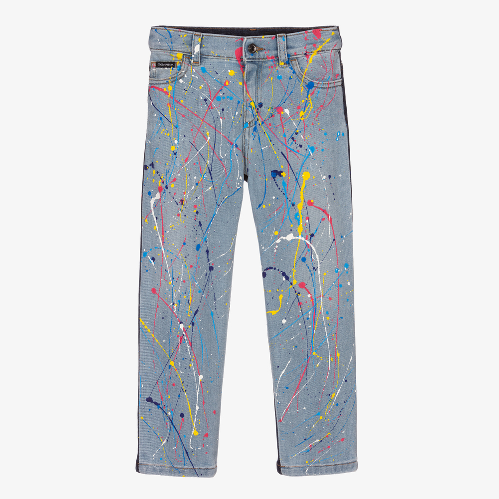 Dolce & Gabbana - Jean bleu/éclaboussures Garçon | Childrensalon