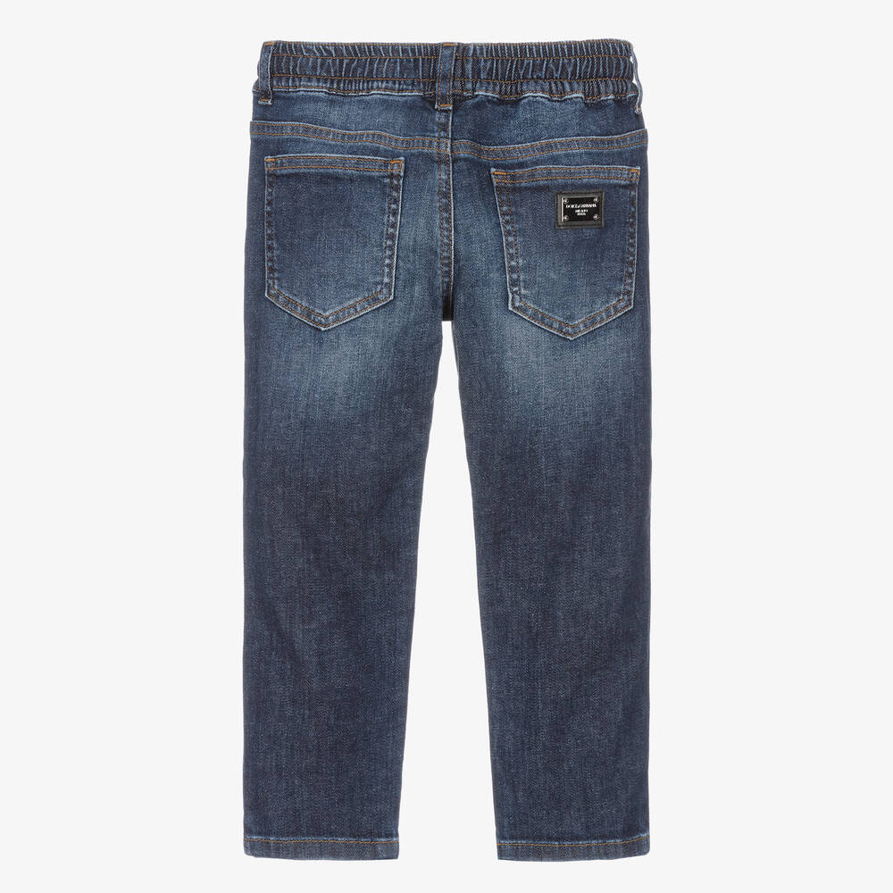 Dolce & Gabbana-Boys Blue Cotton Denim Jeans | Childrensalon Outlet