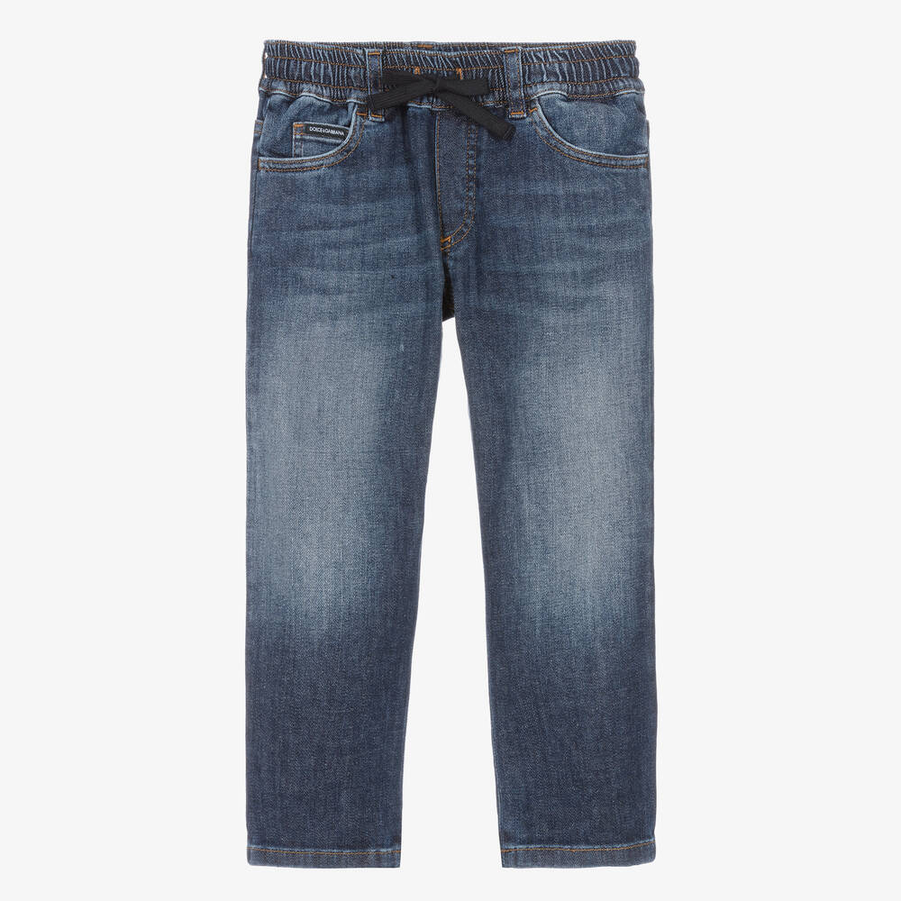 Dolce & Gabbana - Boys Blue Cotton Denim Jeans | Childrensalon