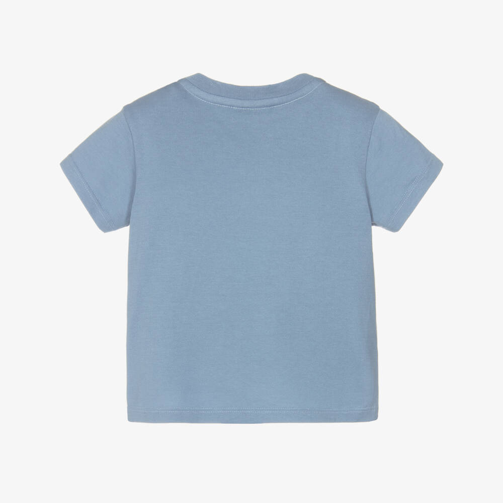 Dolce & Gabbana-Boys Blue Cotton DG Leopard T-Shirt | Childrensalon Outlet