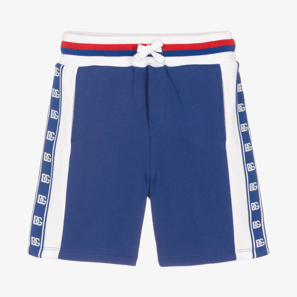 Dolce & Gabbana - Short bleu en coton DG Garçon | Childrensalon