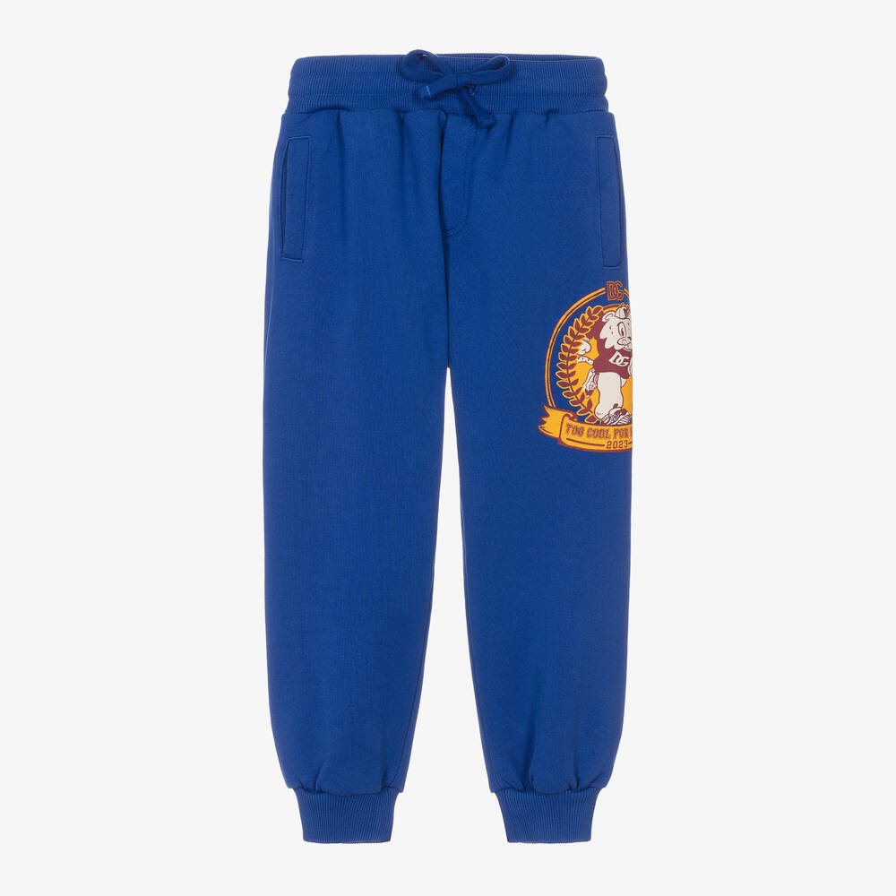 Dolce & Gabbana - Boys Blue Cotton Joggers | Childrensalon