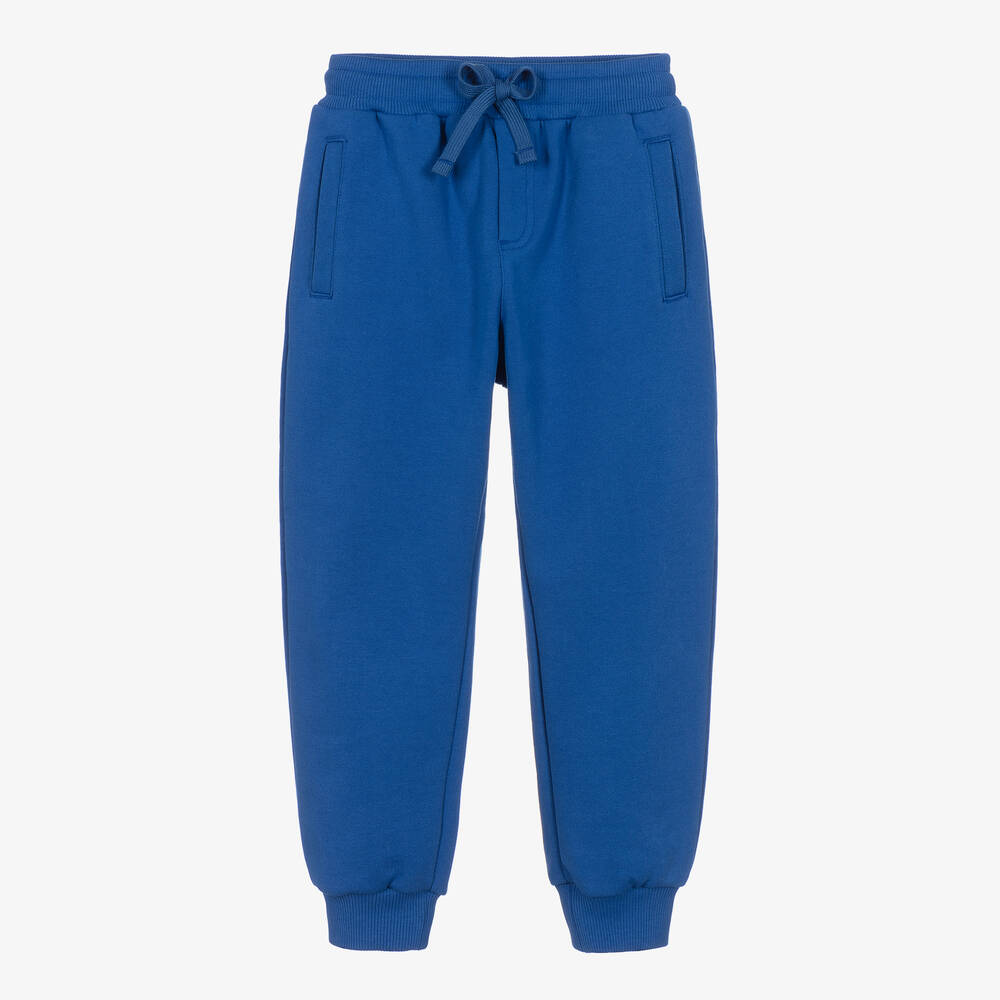 Dolce & Gabbana-Boys Blue Cotton Joggers | Childrensalon Outlet