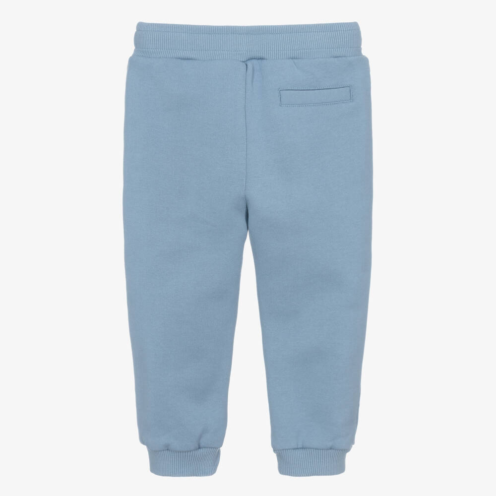 Dolce & Gabbana-Boys Blue Cotton Leopard Motif Joggers | Childrensalon Outlet