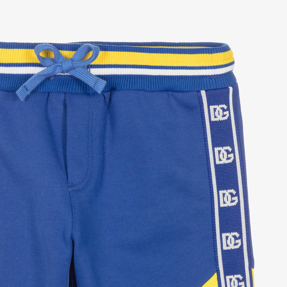 Dolce & Gabbana-Boys Blue Cotton Logo Joggers | Childrensalon Outlet
