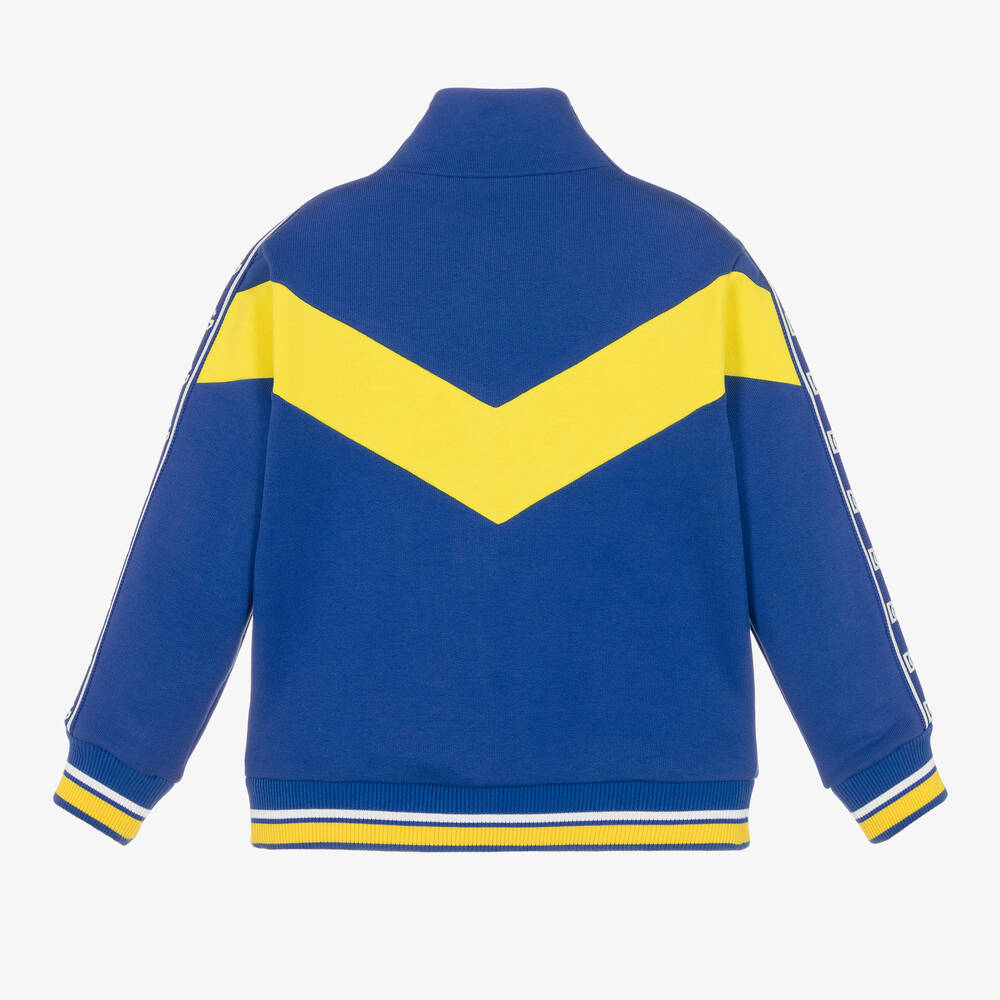 Dolce & Gabbana-Boys Blue Cotton Logo Zip-Up Top | Childrensalon Outlet