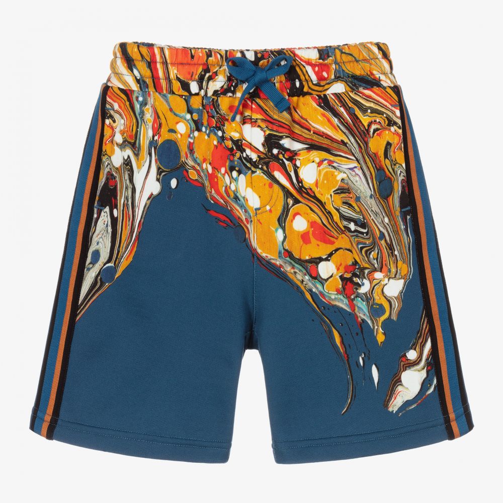 Dolce & Gabbana-Синие хлопковые шорты с разводами для мальчиков | Childrensalon Outlet