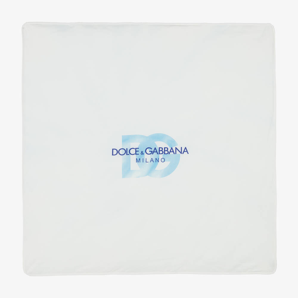 Dolce & Gabbana - بطانية قطن لون أزرق للمواليد (80 سم) | Childrensalon