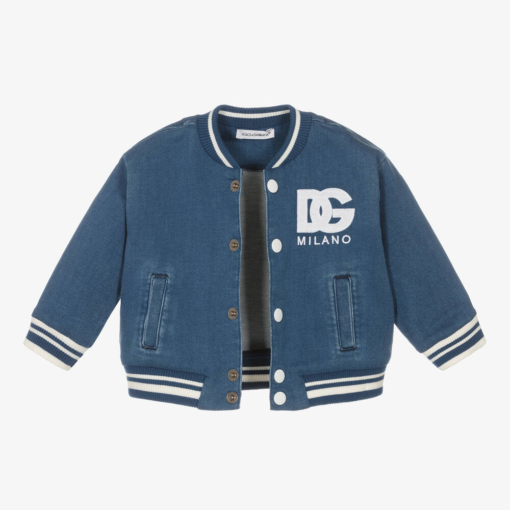 Dolce Gabbana Boys Blue Crossover DG Bomber Jacket
