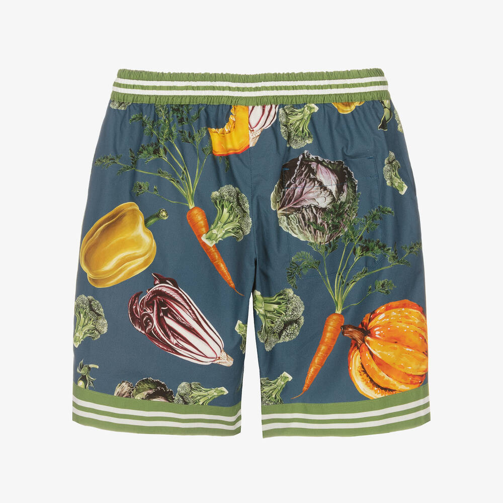 Dolce & Gabbana-شورت قطن لون أزرق للأولاد | Childrensalon Outlet