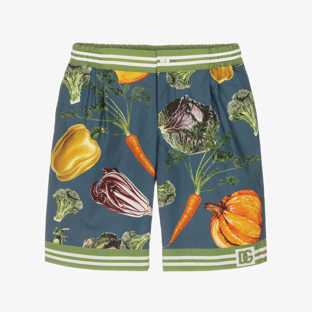 Dolce & Gabbana - Boys Blue Crossover DG Garden Shorts | Childrensalon