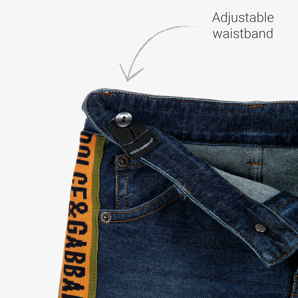 Dolce & Gabbana-Boys Blue Denim Logo Jeans | Childrensalon Outlet