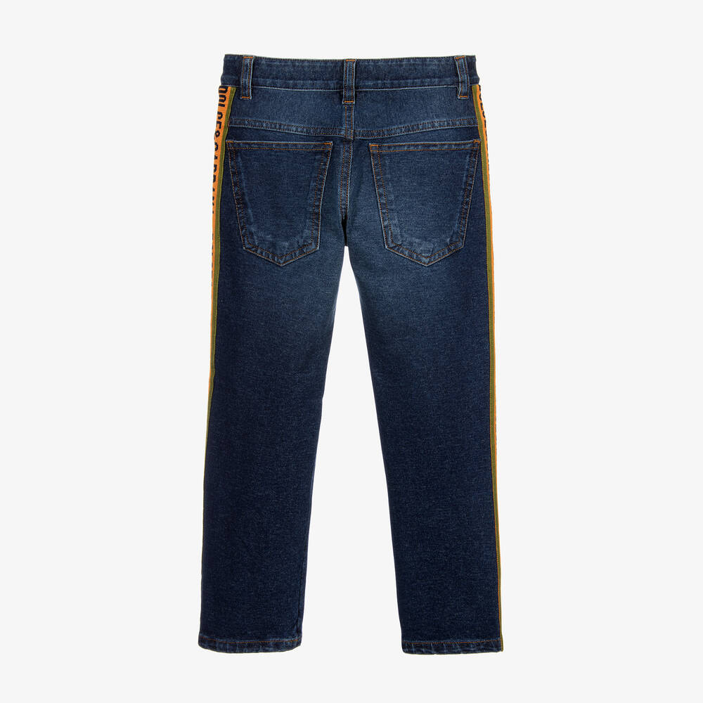 Dolce & Gabbana-Boys Blue Denim Logo Jeans | Childrensalon Outlet
