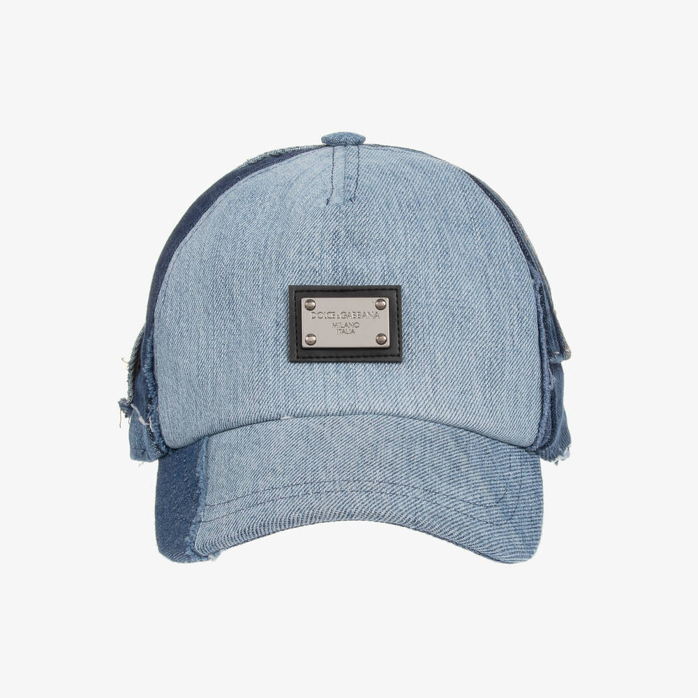Dolce & Gabbana - Boys Blue Denim Patchwork Cap