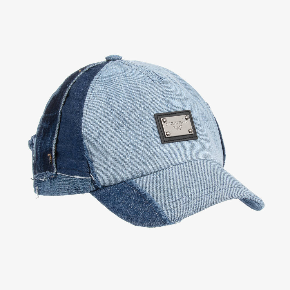 Dolce & Gabbana - Blaues Patchwork-Jeans-Cap | Childrensalon