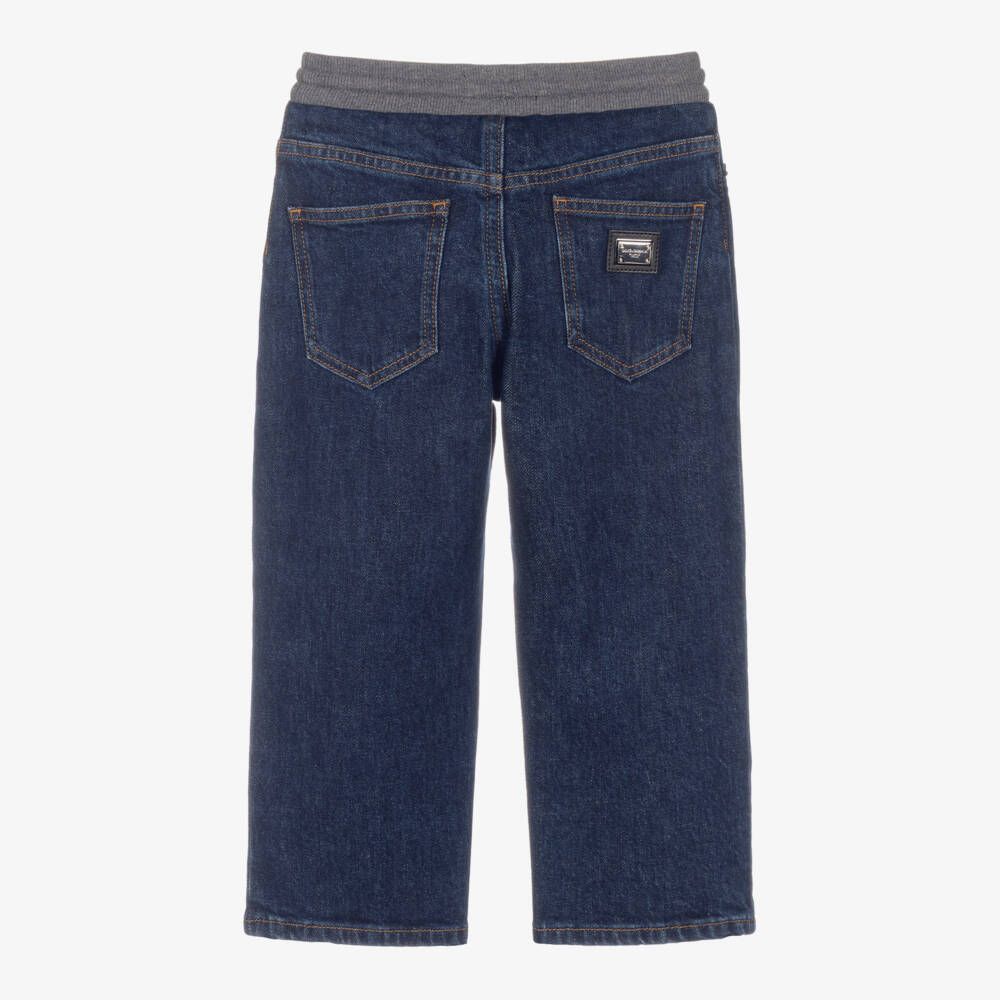 Dolce & Gabbana-Boys Blue Denim Pull-on Jeans | Childrensalon Outlet