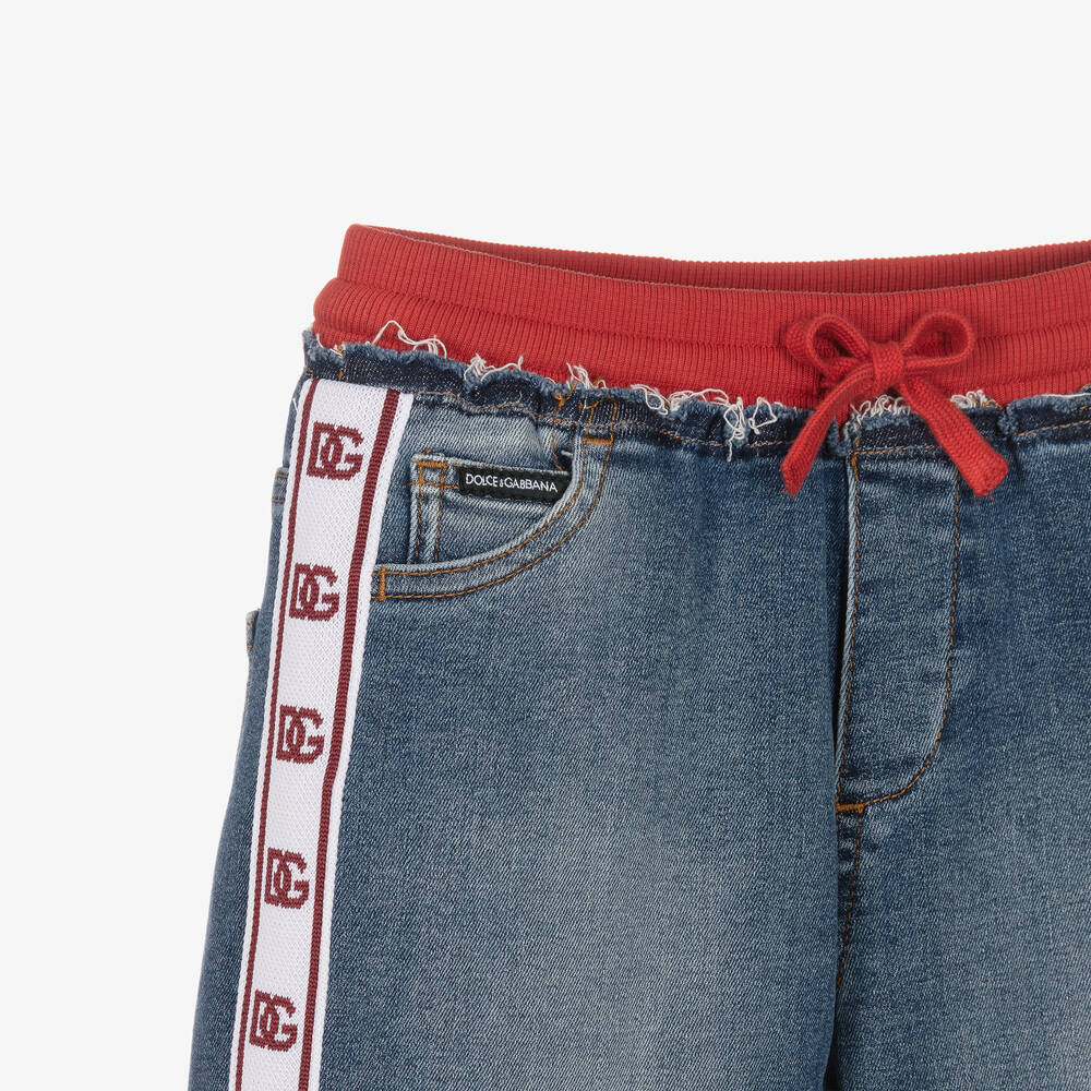 Dolce & Gabbana-Boys Blue DG Logo Jogger Jeans | Childrensalon Outlet