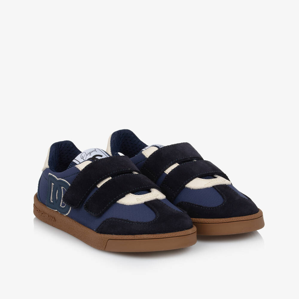 Dolce & Gabbana-حذاء رياضي للأولاد بلون كحلي بتصميم كلاسيكي مع إغلاق فيلكرو | Childrensalon Outlet