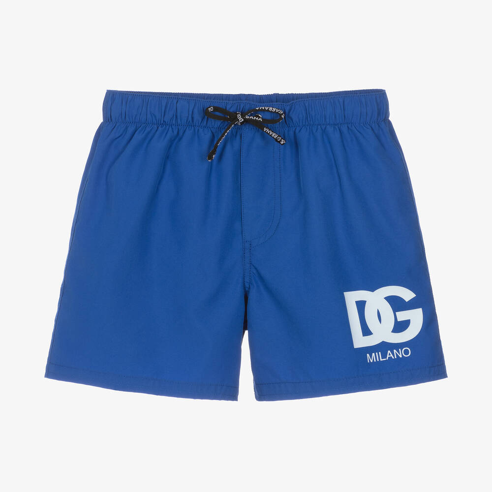 Dolce & Gabbana-Boys Blue DG Swim Shorts | Childrensalon Outlet