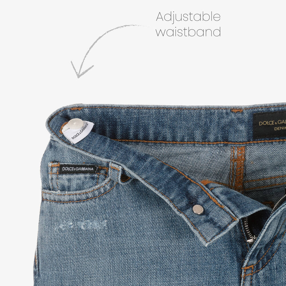 Dolce & Gabbana-Синие джинсы с эффектом потертости | Childrensalon Outlet
