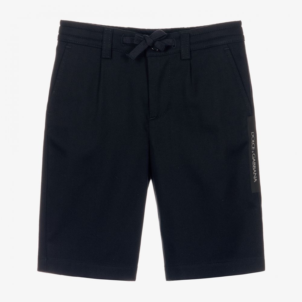 Dolce & Gabbana - Boys Blue Gabardine Shorts | Childrensalon