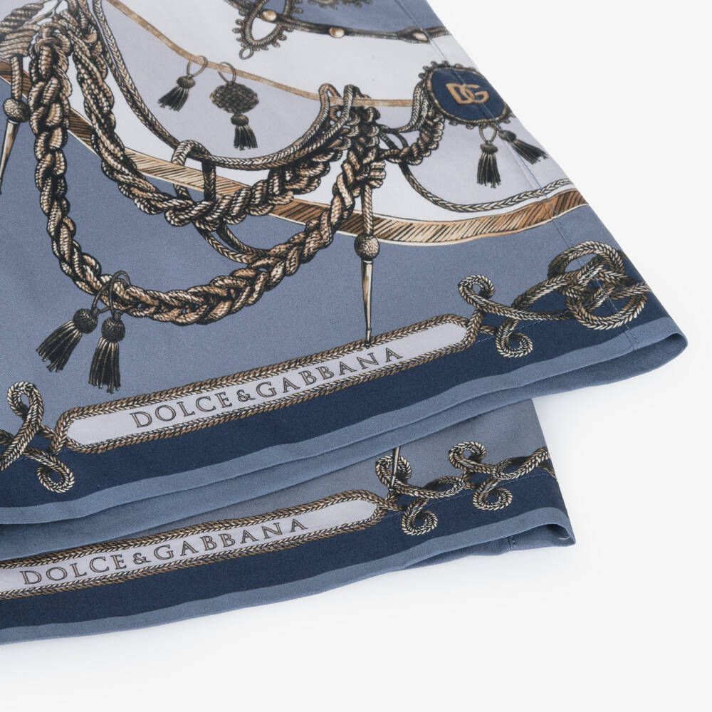 Dolce & Gabbana-Шорты синие с узором для мальчиков | Childrensalon Outlet