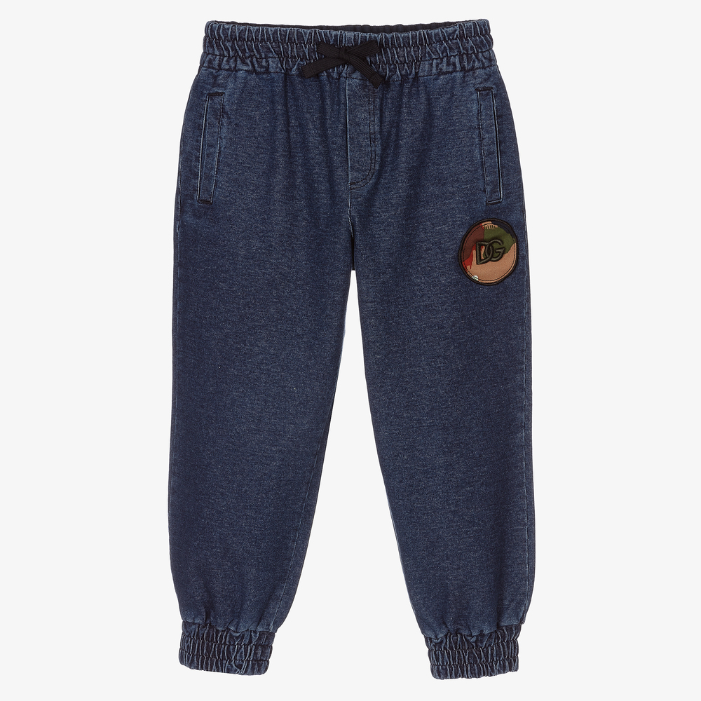 Dolce & Gabbana - Boys Blue Jersey Denim Jeans | Childrensalon