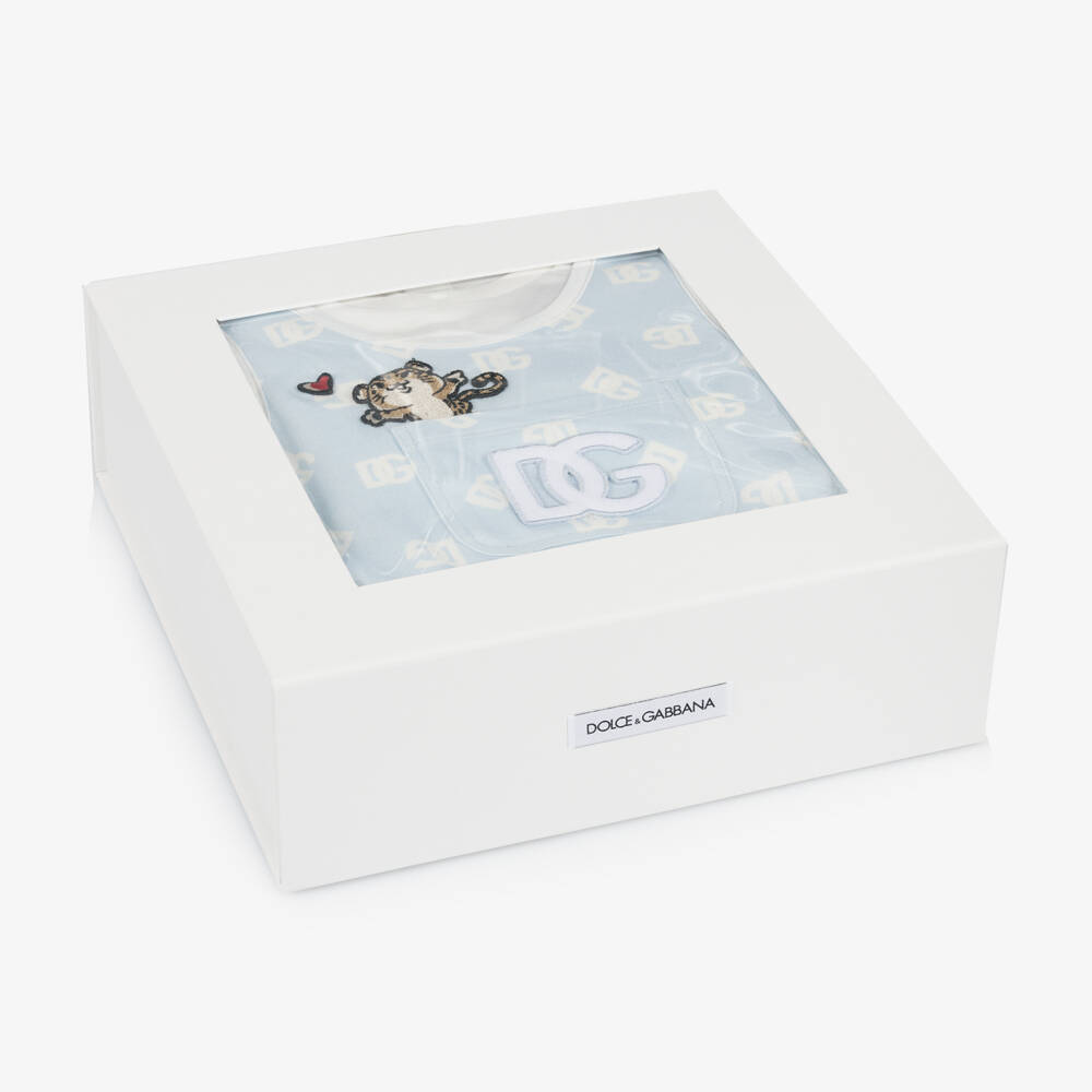 Dolce & Gabbana-Boys Blue Jersey Romper | Childrensalon Outlet