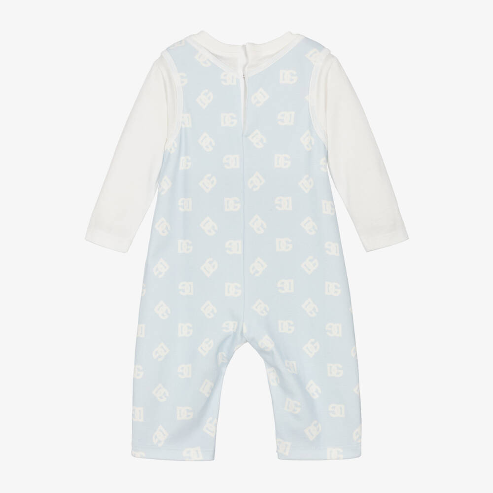 Dolce & Gabbana-Boys Blue Jersey Romper | Childrensalon Outlet