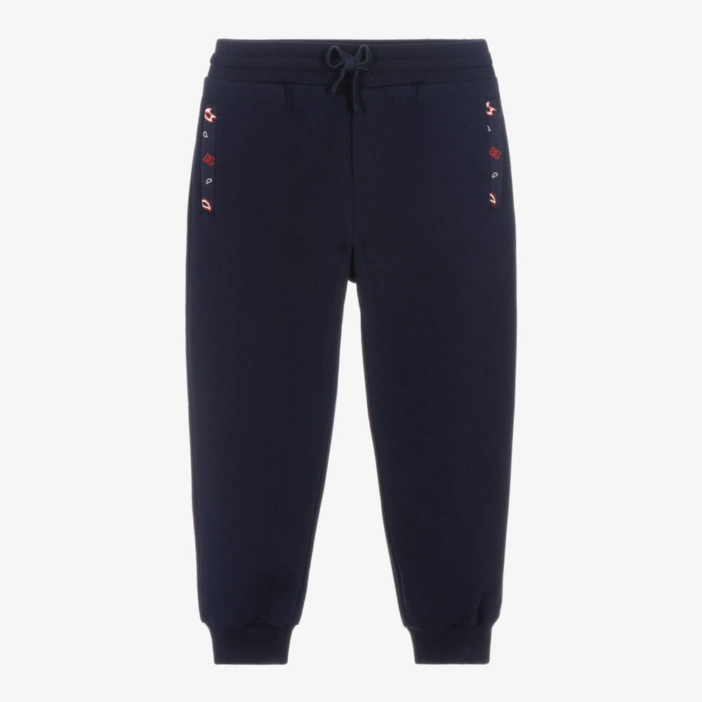 Dolce & Gabbana-Boys Blue Joggers with Paisley Pockets | Childrensalon Outlet