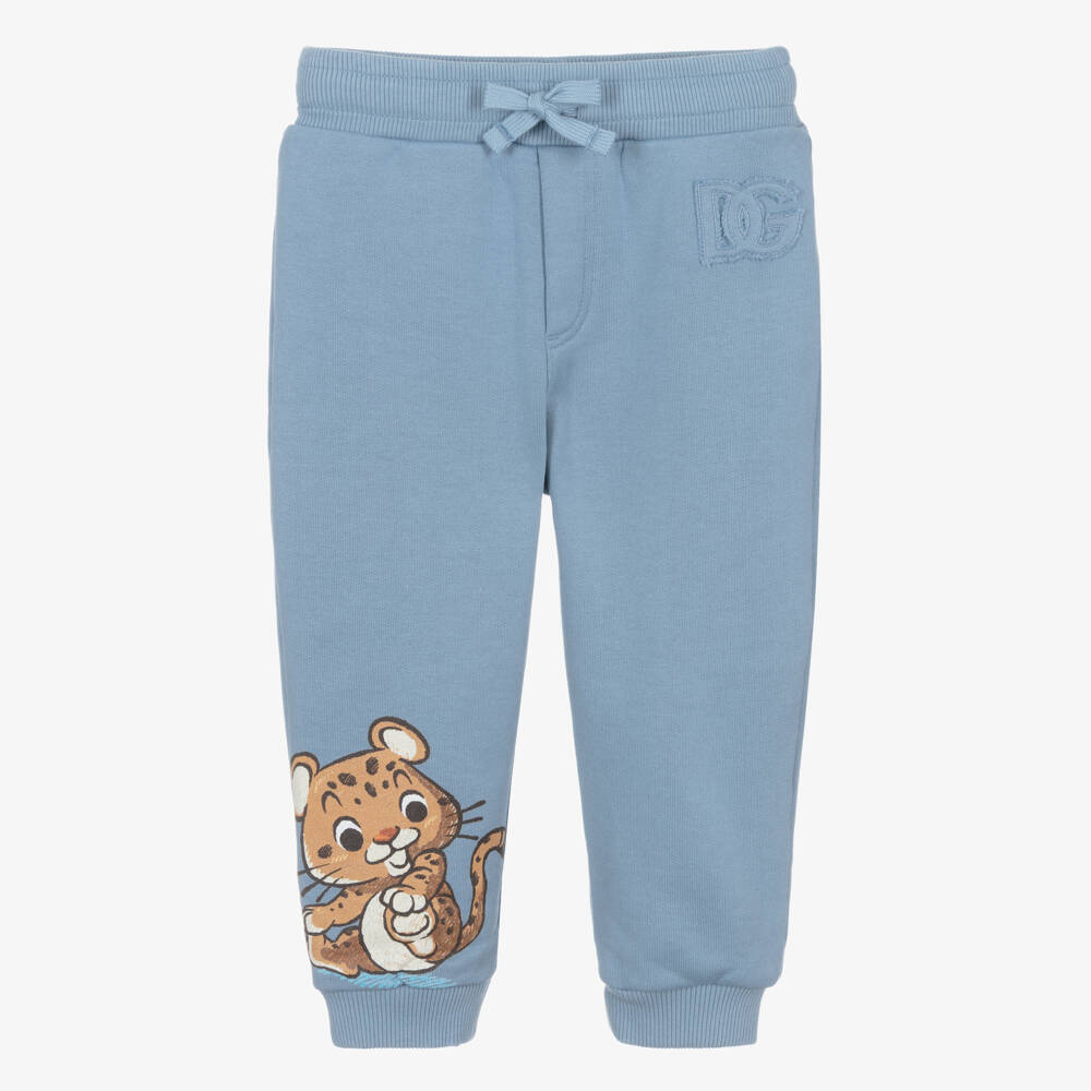 Dolce & Gabbana-Boys Blue Leopard Print Joggers | Childrensalon Outlet